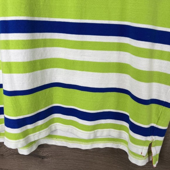 US Polo Assn Polo Shirt Mens XL White Green Blue Stripe Embroider Small Red Logo - Picture 10 of 12
